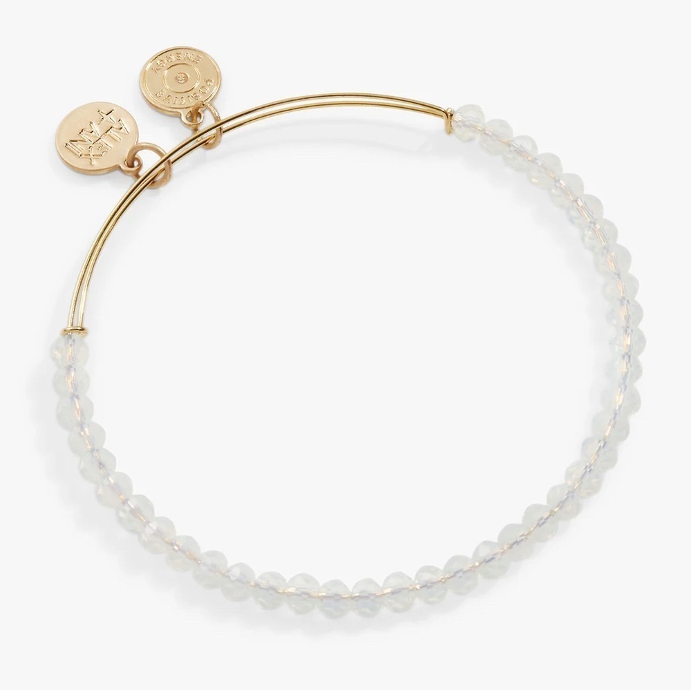 Alex and Ani Elegant Gold and White Colored Beaded Bracelet‎